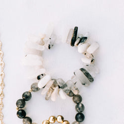 Wild & Free Bracelet -- Speckled White - Jesinia Fashions